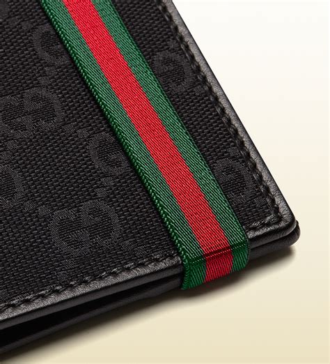 gucci black canvas wallet.